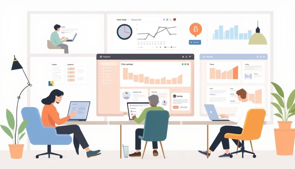 Top 10 Project Management Tools for Remote Teams 2 Remote team collaborating across different time zones using project management tools