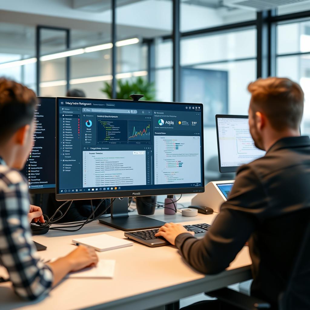 Software development team using project management tool Software development team using project management tool