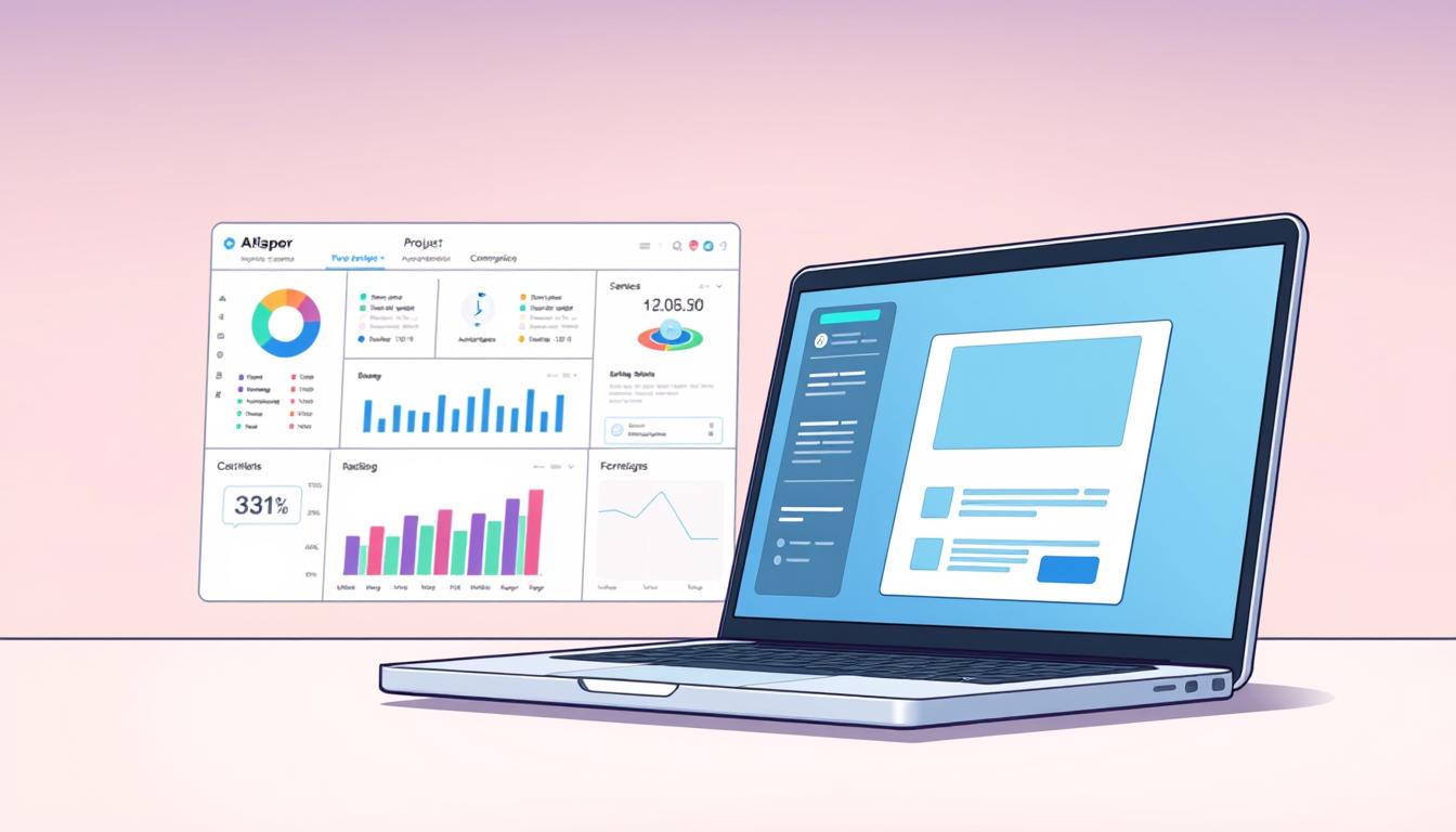 Campaign Monitor Review: Powerful Email Marketing Tool 1 a detailed digital illustration of a professional email marketing software application. in the foreground, a sleek and modern email marketing dashboard with interactive charts, data visualizations, and intuitive controls. in the middle ground, a laptop screen displaying an email campaign with a clean, responsive design. in the background, a subtle gradient or abstract pattern that suggests a technology or digital theme. the overall composition conveys a sense of efficiency, organization, and the power of data-driven email marketing. the lighting is soft and evenly distributed, with a touch of directional lighting to add depth and dimension. the camera angle is slightly elevated to provide an overview of the entire scene.
