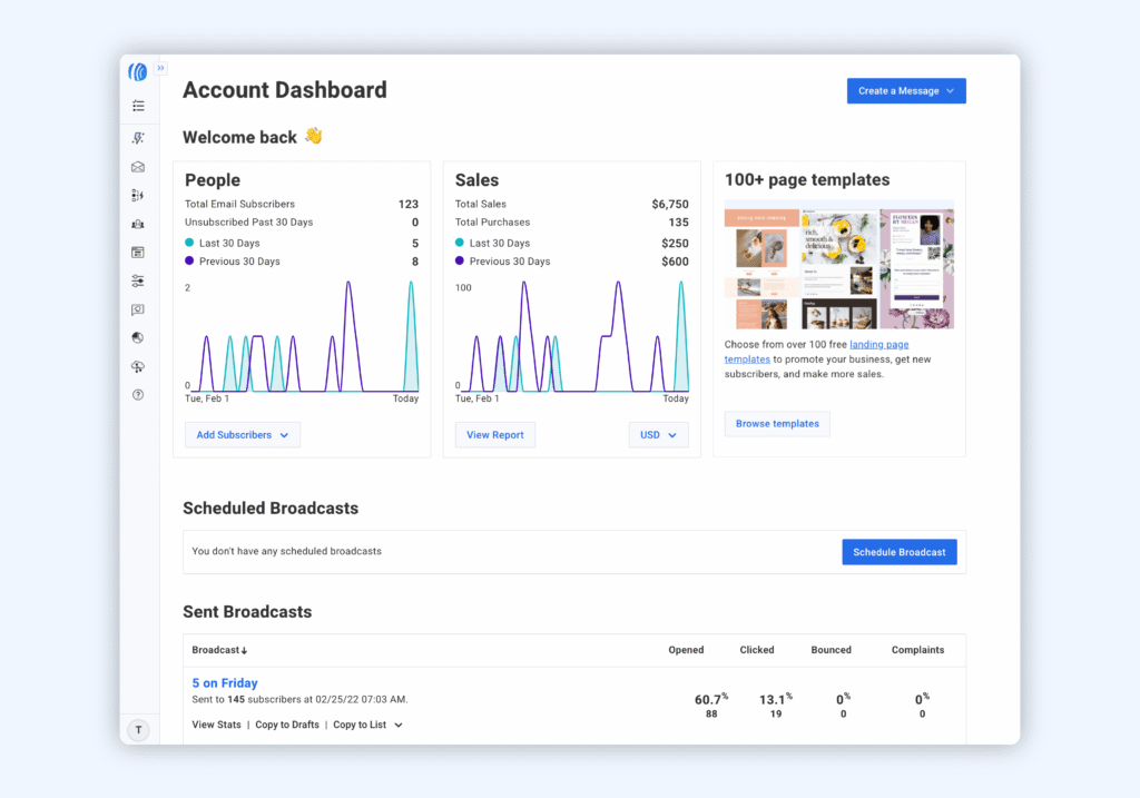 AWeber Review: Powerful Email Marketing for Your Business 10 aweber dashboard 1